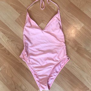 Halter Low Back Cut out Swimsuit - size M